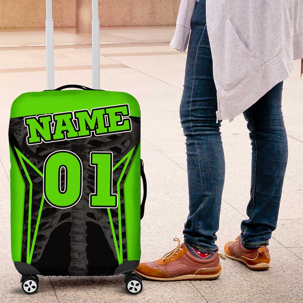 Personalized Skeleton Racing Luggage Cover Cool Bone Motorcycle Motocross Off-Road Riders Racewear - Wonder Print Shop