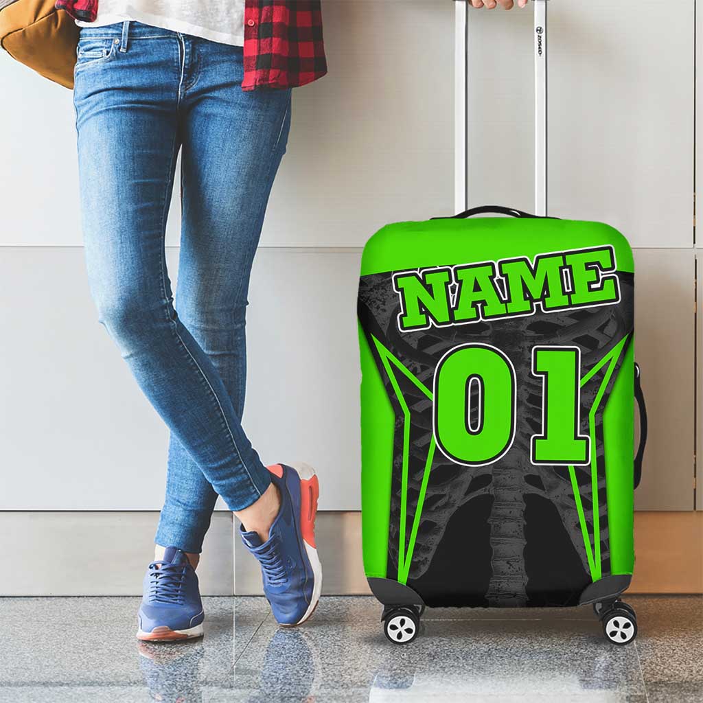 Personalized Skeleton Racing Luggage Cover Cool Bone Motorcycle Motocross Off-Road Riders Racewear - Wonder Print Shop