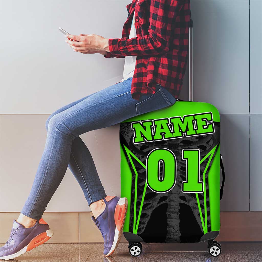 Personalized Skeleton Racing Luggage Cover Cool Bone Motorcycle Motocross Off-Road Riders Racewear - Wonder Print Shop