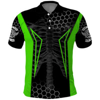 Personalized Skeleton Racing Polo Shirt Cool Bone Motorcycle Motocross Off-Road Riders Racewear - Wonder Print Shop
