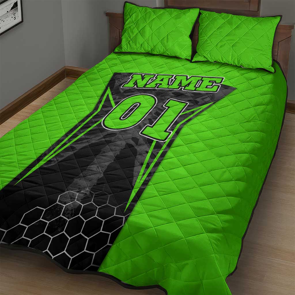 Personalized Skeleton Racing Quilt Bed Set Cool Bone Motorcycle Motocross Off-Road Riders Racewear - Wonder Print Shop