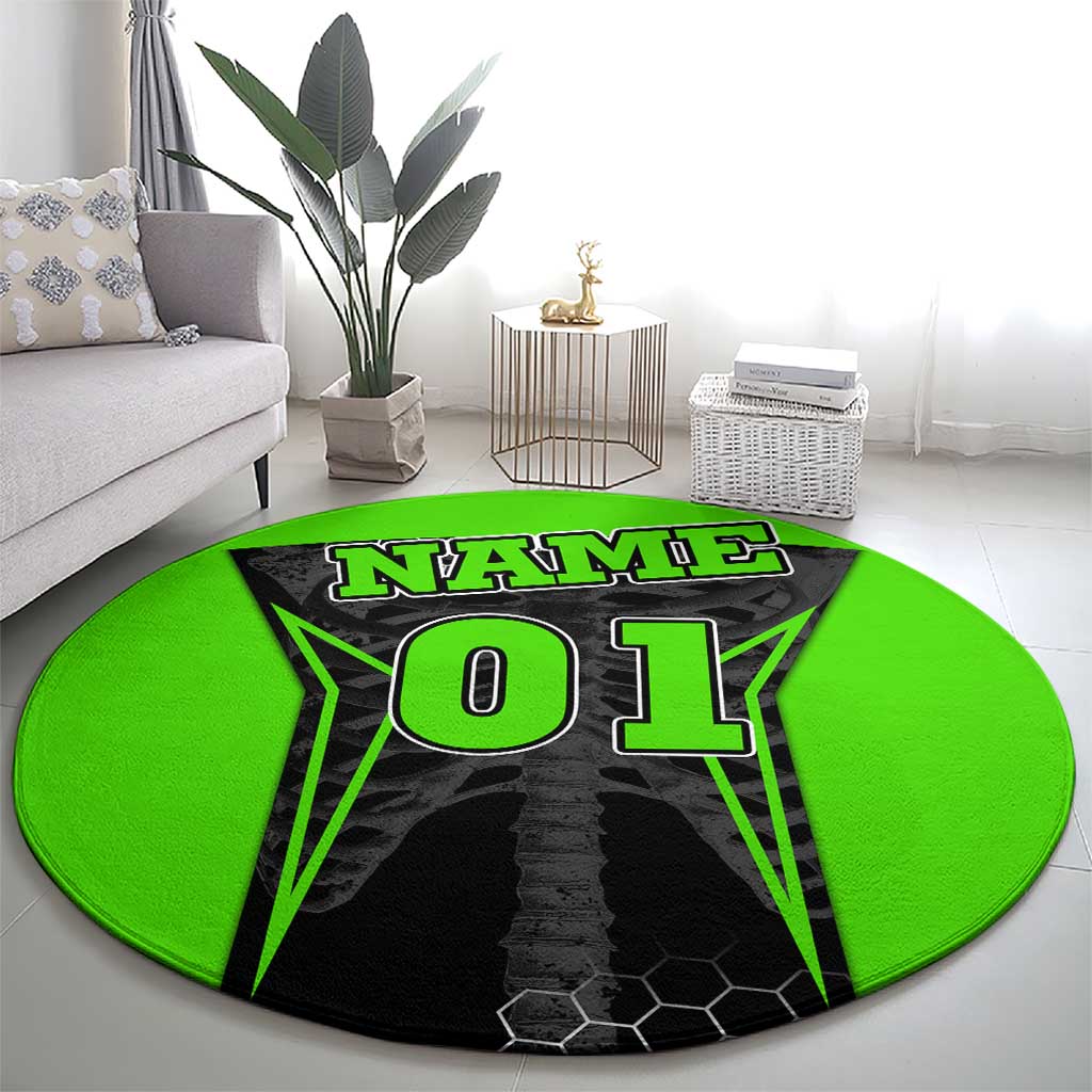Personalized Skeleton Racing Round Carpet Cool Bone Motorcycle Motocross Off-Road Riders Racewear - Wonder Print Shop