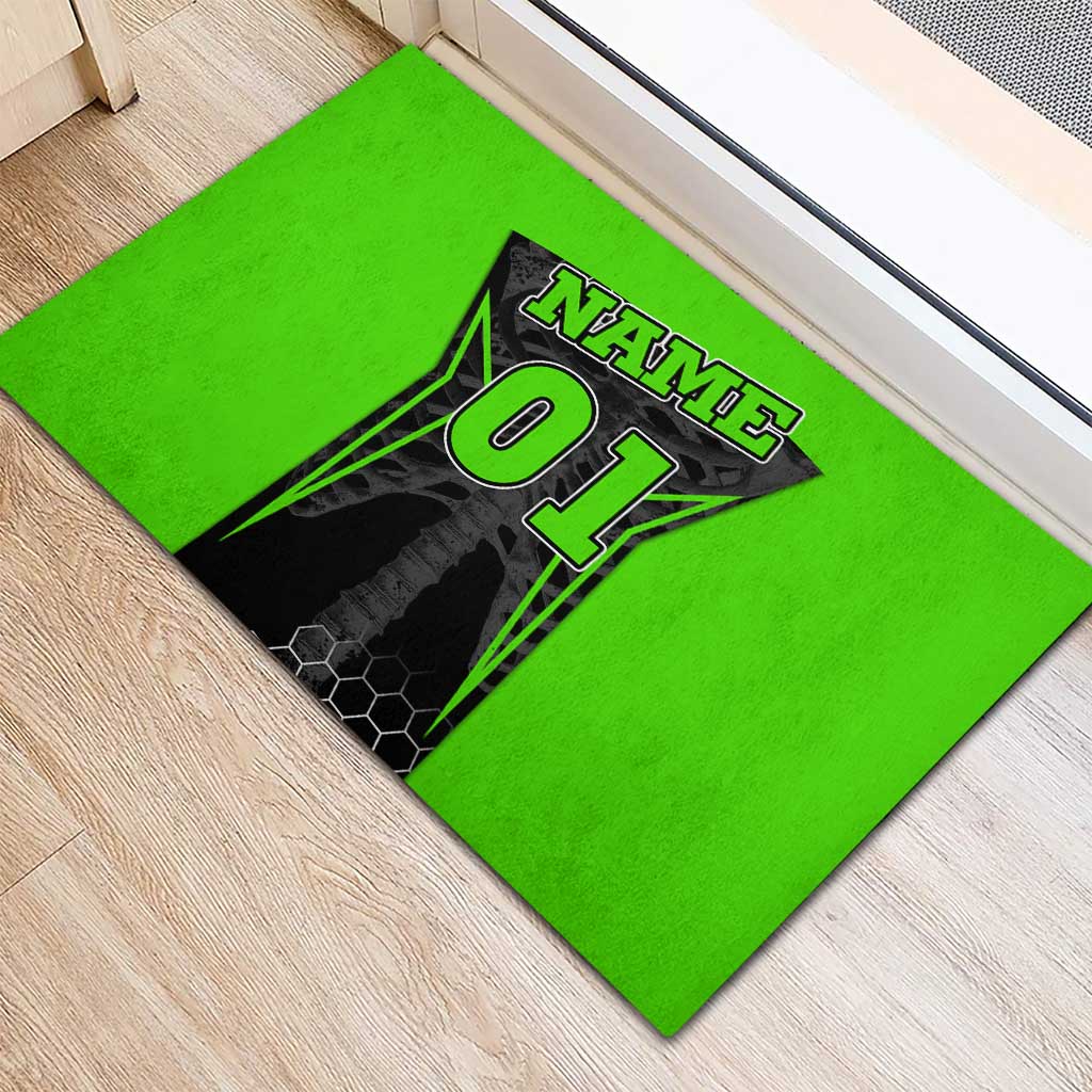 Personalized Skeleton Racing Rubber Doormat Cool Bone Motorcycle Motocross Off-Road Riders Racewear - Wonder Print Shop