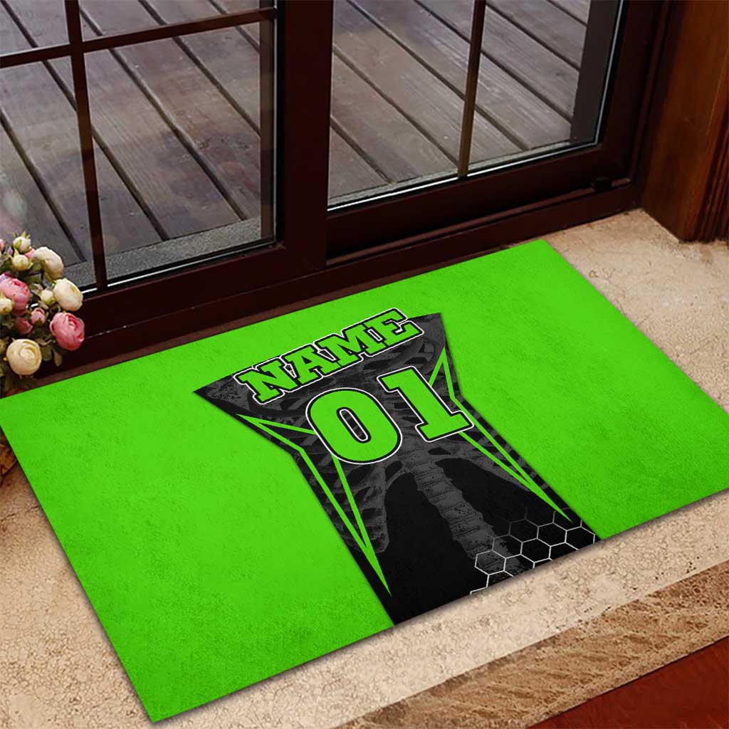 Personalized Skeleton Racing Rubber Doormat Cool Bone Motorcycle Motocross Off-Road Riders Racewear - Wonder Print Shop