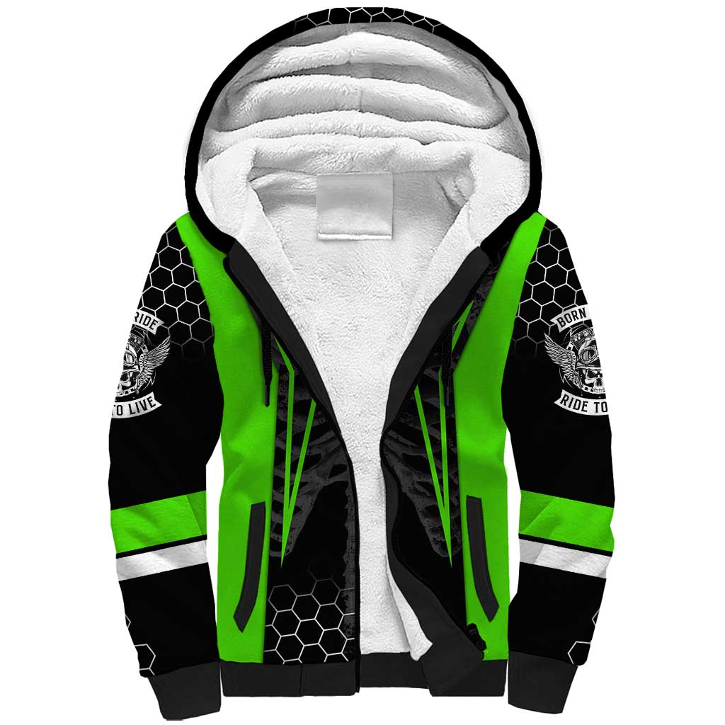 Personalized Skeleton Racing Sherpa Hoodie Cool Bone Motorcycle Motocross Off-Road Riders Racewear - Wonder Print Shop