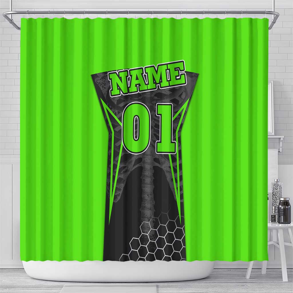 Personalized Skeleton Racing Shower Curtain Cool Bone Motorcycle Motocross Off-Road Riders Racewear - Wonder Print Shop
