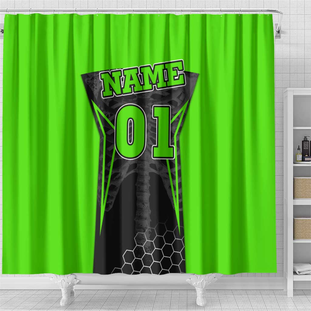 Personalized Skeleton Racing Shower Curtain Cool Bone Motorcycle Motocross Off-Road Riders Racewear - Wonder Print Shop
