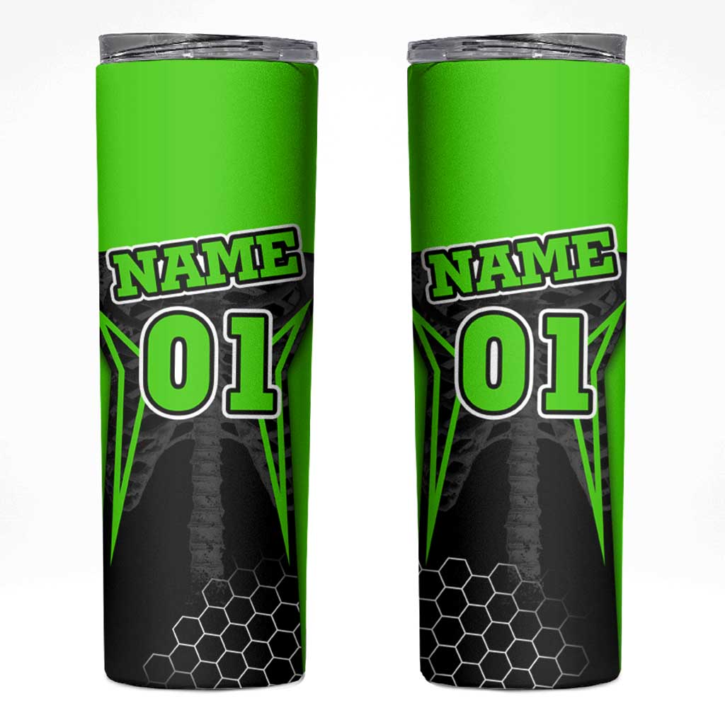 Personalized Skeleton Racing Skinny Tumbler Cool Bone Motorcycle Motocross Off-Road Riders Racewear - Wonder Print Shop