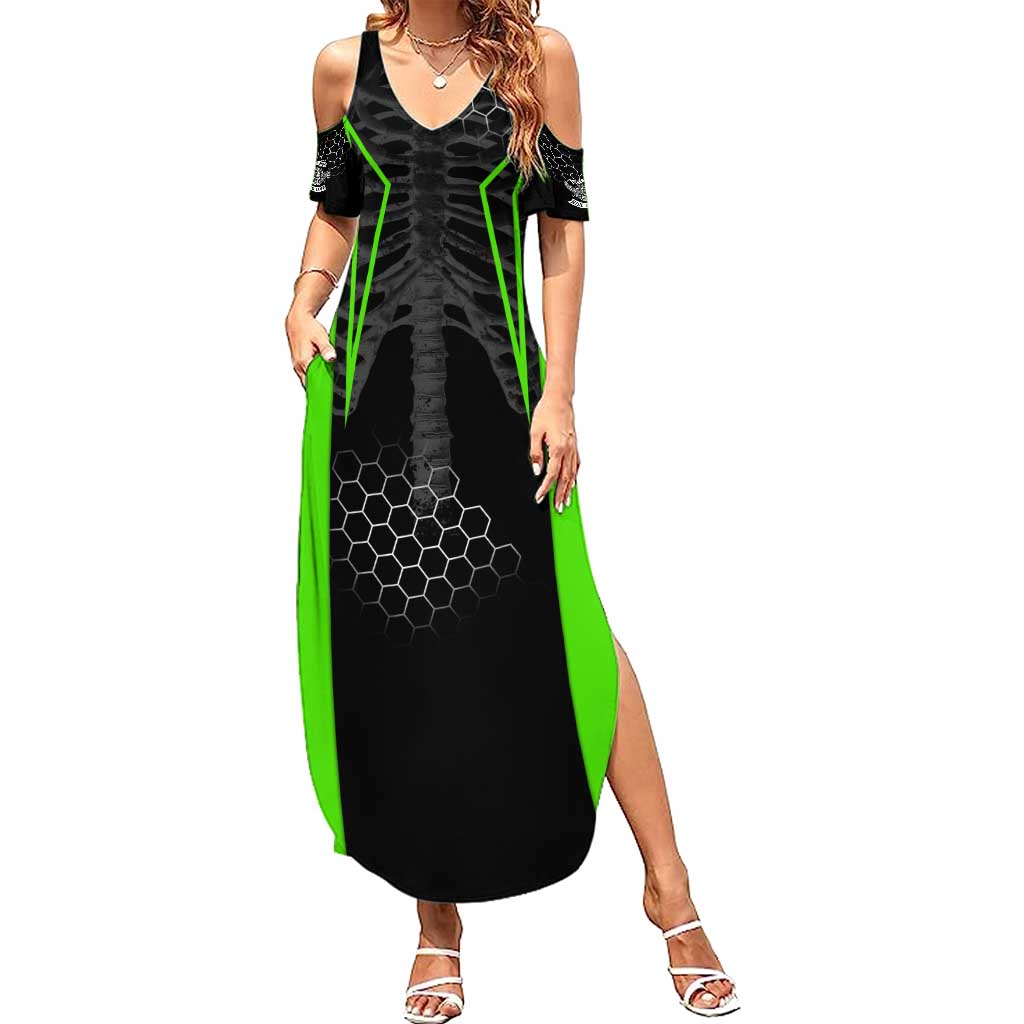 Personalized Skeleton Racing Summer Maxi Dress Cool Bone Motorcycle Motocross Off-Road Riders Racewear - Wonder Print Shop