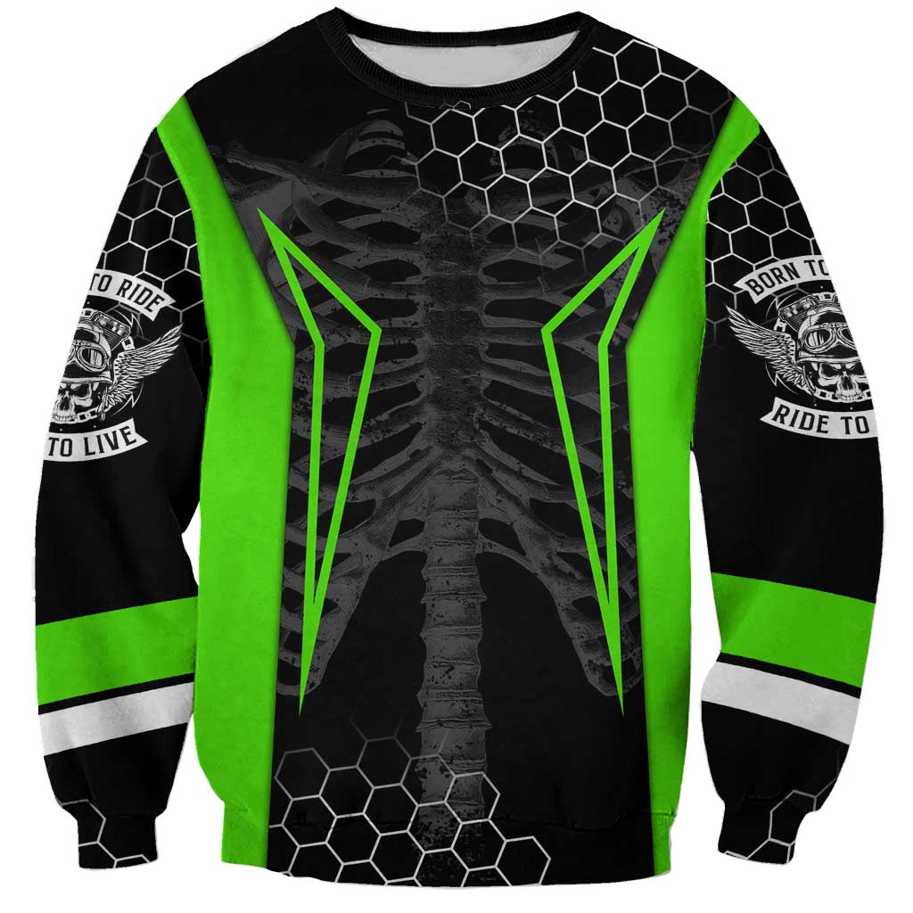 Personalized Skeleton Racing Sweatshirt Cool Bone Motorcycle Motocross Off-Road Riders Racewear - Wonder Print Shop