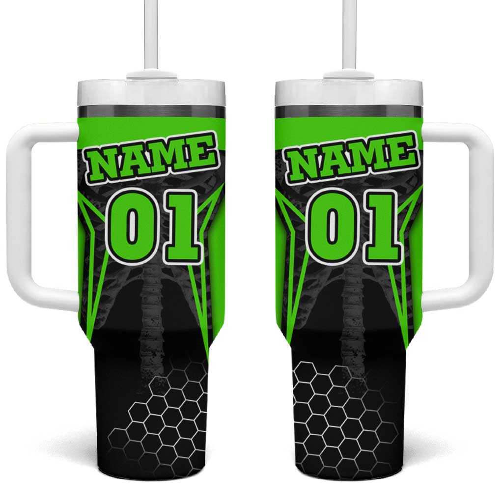 Personalized Skeleton Racing Tumbler With Handle Cool Bone Motorcycle Motocross Off-Road Riders Racewear - Wonder Print Shop