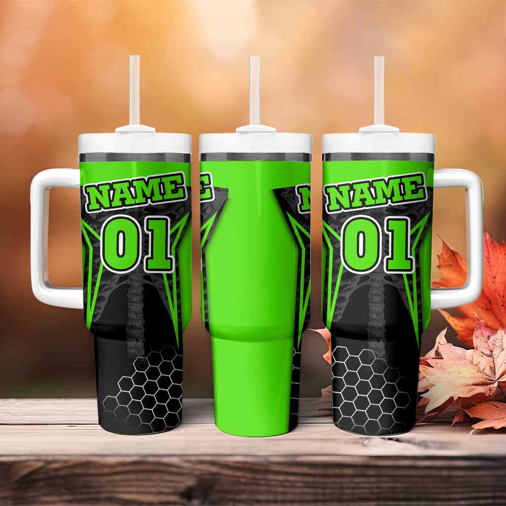 Personalized Skeleton Racing Tumbler With Handle Cool Bone Motorcycle Motocross Off-Road Riders Racewear - Wonder Print Shop