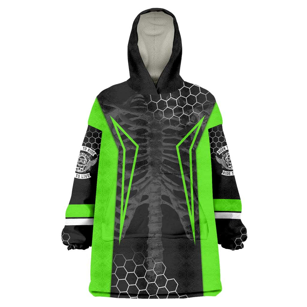 Personalized Skeleton Racing Wearable Blanket Hoodie Cool Bone Motorcycle Motocross Off-Road Riders Racewear - Wonder Print Shop