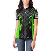 Personalized Skeleton Racing Women Polo Shirt Cool Bone Motorcycle Motocross Off-Road Riders Racewear - Wonder Print Shop