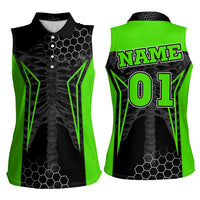 Personalized Skeleton Racing Women Sleeveless Polo Shirt Cool Bone Motorcycle Motocross Off-Road Riders Racewear - Wonder Print Shop
