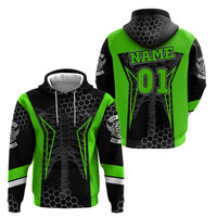 Personalized Skeleton Racing Zip Hoodie Cool Bone Motorcycle Motocross Off-Road Riders Racewear - Wonder Print Shop