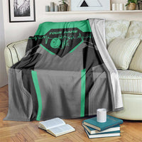 Personalized Bowling Heartbeat Team Blanket For Bowlers Green and Gray - Wonder Print Shop