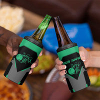 Personalized Bowling Heartbeat Team 4 in 1 Can Cooler Tumbler For Bowlers Green and Gray - Wonder Print Shop