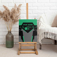 Personalized Bowling Heartbeat Team Canvas Wall Art For Bowlers Green and Gray - Wonder Print Shop