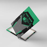 Personalized Bowling Heartbeat Team Canvas Wall Art For Bowlers Green and Gray - Wonder Print Shop