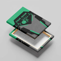 Personalized Bowling Heartbeat Team Canvas Wall Art For Bowlers Green and Gray - Wonder Print Shop