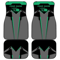 Personalized Bowling Heartbeat Team Car Mats For Bowlers Green and Gray - Wonder Print Shop