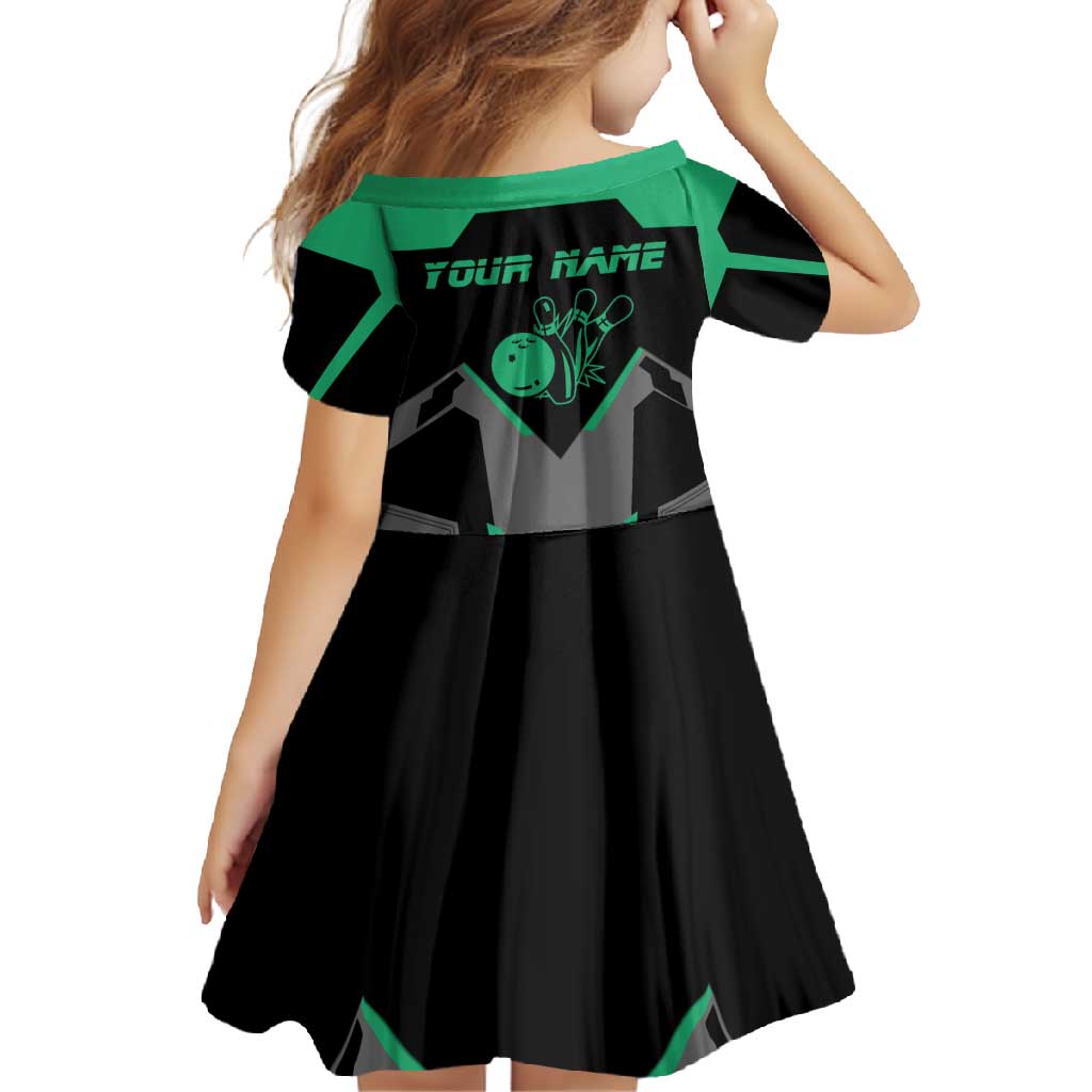 Personalized Bowling Heartbeat Team Family Matching Summer Maxi Dress and Hawaiian Shirt For Bowlers Green and Gray - Wonder Print Shop