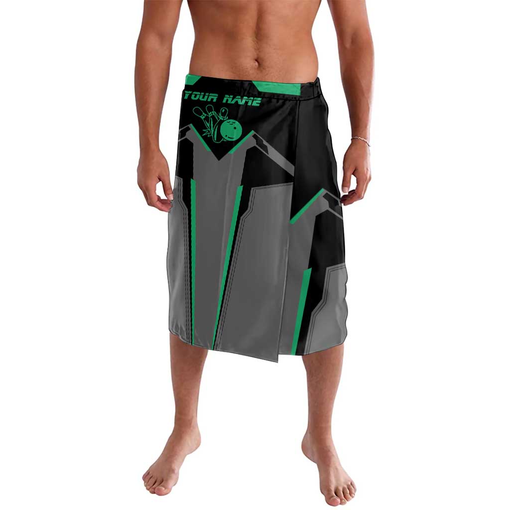 Personalized Bowling Heartbeat Team Lavalava For Bowlers Green and Gray - Wonder Print Shop