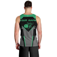 Personalized Bowling Heartbeat Team Men Tank Top For Bowlers Green and Gray - Wonder Print Shop