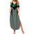 Personalized Bowling Heartbeat Team Summer Maxi Dress For Bowlers Green and Gray - Wonder Print Shop