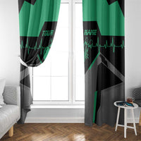 Personalized Bowling Heartbeat Team Window Curtain For Bowlers Green and Gray - Wonder Print Shop