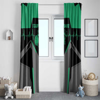Personalized Bowling Heartbeat Team Window Curtain For Bowlers Green and Gray - Wonder Print Shop