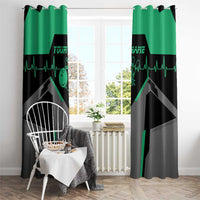 Personalized Bowling Heartbeat Team Window Curtain For Bowlers Green and Gray - Wonder Print Shop