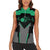 Personalized Bowling Heartbeat Team Women Sleeveless Polo Shirt For Bowlers Green and Gray - Wonder Print Shop