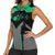 Personalized Bowling Heartbeat Team Women Sleeveless Polo Shirt For Bowlers Green and Gray - Wonder Print Shop