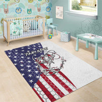 American Flag Bass Fishing Area Rug Fishing Rod and Patriotic Red White and Blue Theme - Wonder Print Shop