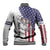 American Flag Bass Fishing Baseball Jacket Fishing Rod and Patriotic Red White and Blue Theme - Wonder Print Shop
