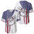 American Flag Bass Fishing Baseball Jersey Fishing Rod and Patriotic Red White and Blue Theme - Wonder Print Shop