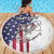 American Flag Bass Fishing Beach Blanket Fishing Rod and Patriotic Red White and Blue Theme - Wonder Print Shop