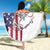 American Flag Bass Fishing Beach Blanket Fishing Rod and Patriotic Red White and Blue Theme - Wonder Print Shop