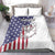 American Flag Bass Fishing Bedding Set Fishing Rod and Patriotic Red White and Blue Theme - Wonder Print Shop