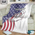 American Flag Bass Fishing Blanket Fishing Rod and Patriotic Red White and Blue Theme - Wonder Print Shop