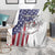 American Flag Bass Fishing Blanket Fishing Rod and Patriotic Red White and Blue Theme - Wonder Print Shop