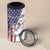 American Flag Bass Fishing 4 in 1 Can Cooler Tumbler Fishing Rod and Patriotic Red White and Blue Theme - Wonder Print Shop