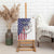 American Flag Bass Fishing Canvas Wall Art Fishing Rod and Patriotic Red White and Blue Theme - Wonder Print Shop