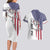 American Flag Bass Fishing Couples Matching Long Sleeve Bodycon Dress and Hawaiian Shirt Fishing Rod and Patriotic Red White and Blue Theme - Wonder Print Shop