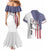 American Flag Bass Fishing Couples Matching Mermaid Dress and Hawaiian Shirt Fishing Rod and Patriotic Red White and Blue Theme - Wonder Print Shop