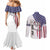 American Flag Bass Fishing Couples Matching Mermaid Dress and Long Sleeve Button Shirt Fishing Rod and Patriotic Red White and Blue Theme - Wonder Print Shop