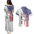 American Flag Bass Fishing Couples Matching Puletasi and Hawaiian Shirt Fishing Rod and Patriotic Red White and Blue Theme - Wonder Print Shop