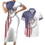 American Flag Bass Fishing Couples Matching Short Sleeve Bodycon Dress and Hawaiian Shirt Fishing Rod and Patriotic Red White and Blue Theme - Wonder Print Shop
